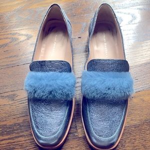 Loeffler Randall Blue Metallic Loafer